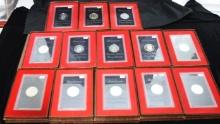 13 MIXED "SILVER" EISENHOWER "IKE" SILVER DOLLARS