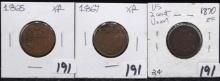 1865, 1867, 1870 TWO CENTS