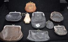 9 VINTAGE (1890-1900) CHANGE PURSES