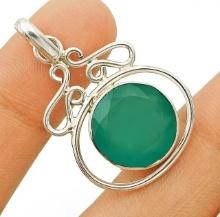 NATURAL AQUAMARINE CHALCEDONY PENDENT