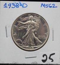 KEY DATE 1938-D WALKING LIBERTY HALF DOLLAR
