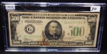SCARCE $500 FEDERAL RESERVE NOTE SERIES 1934 A