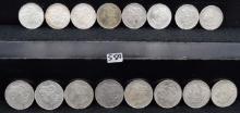 16 MIXED DIFFERENT DATE MORGAN DOLLARS