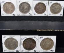 7 MIXED DATES & MINTS MORGAN DOLLARS