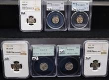 7 HIGH GRADED MERCURY DIMES