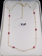 2.95 CTTW DIAMOND & RUBY 14K GOLD NECKLACE