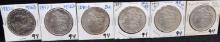 6 HIGH GRADE PRE 1904 MORGAN DOLLARS
