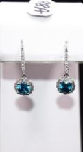 PAIR OF 2.32 CTTW ZIRCON & DIAMOND 14K EARRINGS