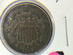 1865 2 Cent Copper