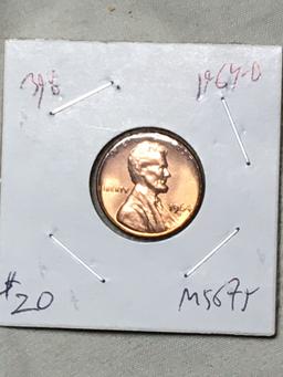 Lincoln Cent 1964 D Gem Bu Red High Grade From Original Bank Wrapped Roll
