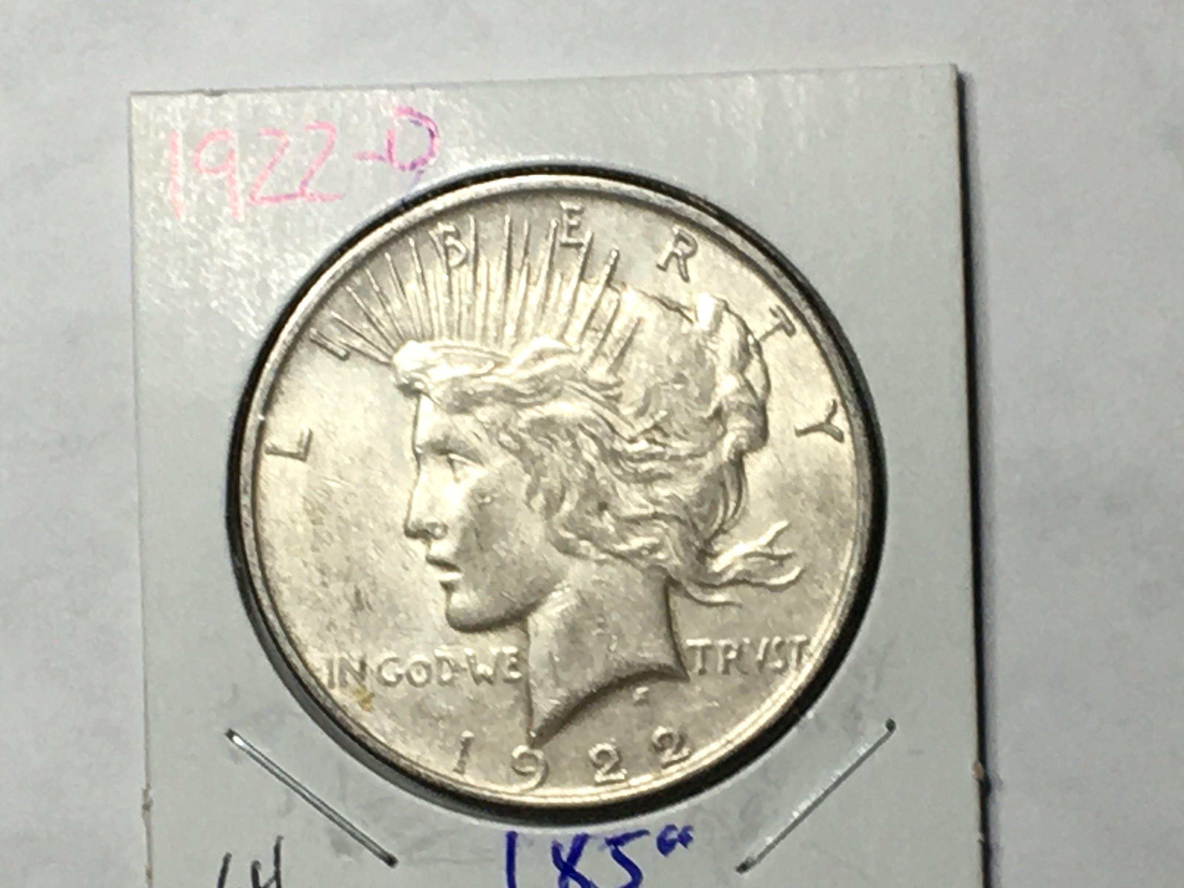 1922 D Peace Dollar