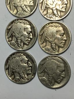 Buffalo Nickel 8 Full Dates Nicer Lot