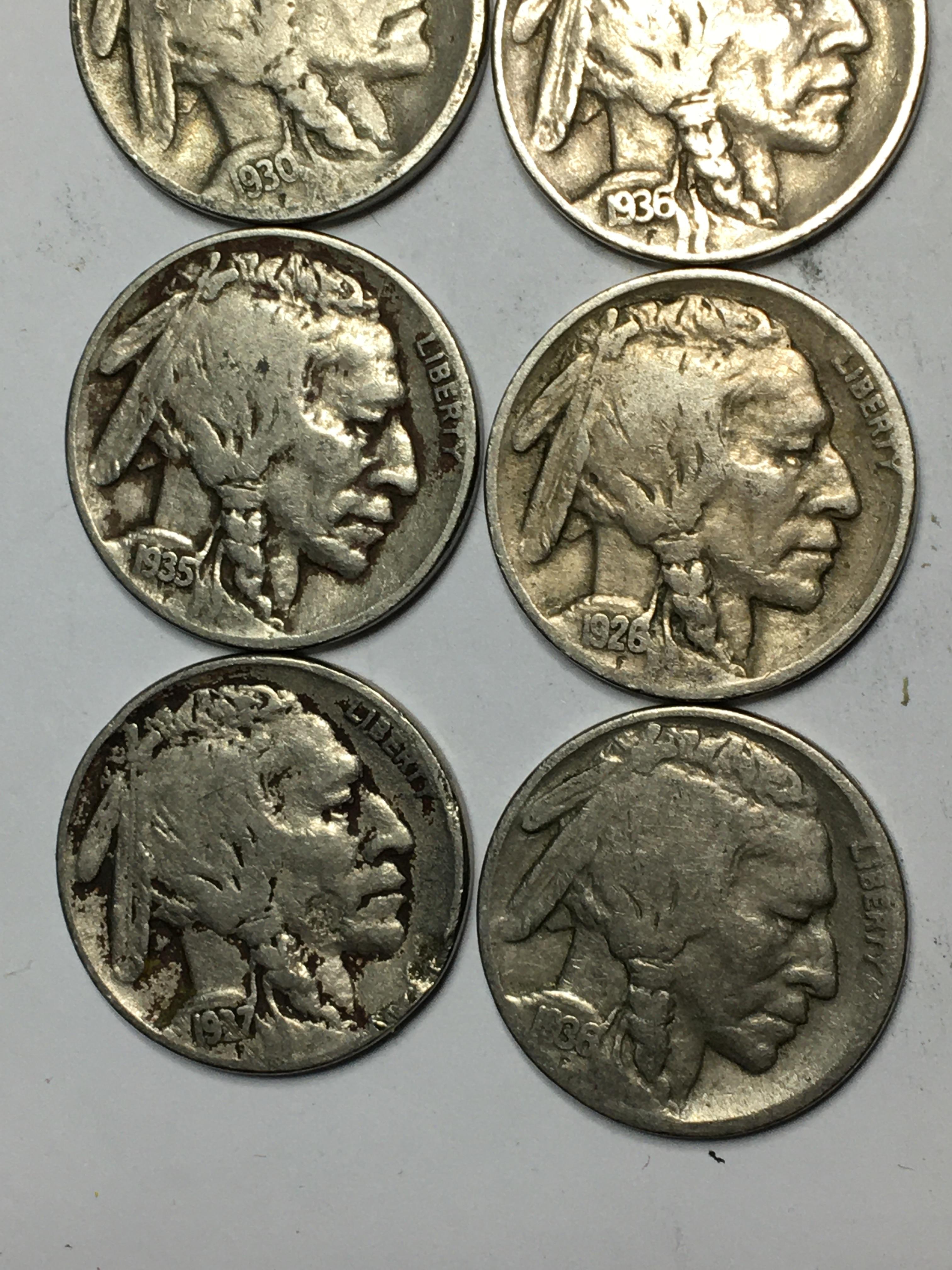 Buffalo Nickel 8 Full Dates Nicer Lot