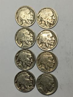 Buffalo Nickel 8 Full Dates Nicer Lot