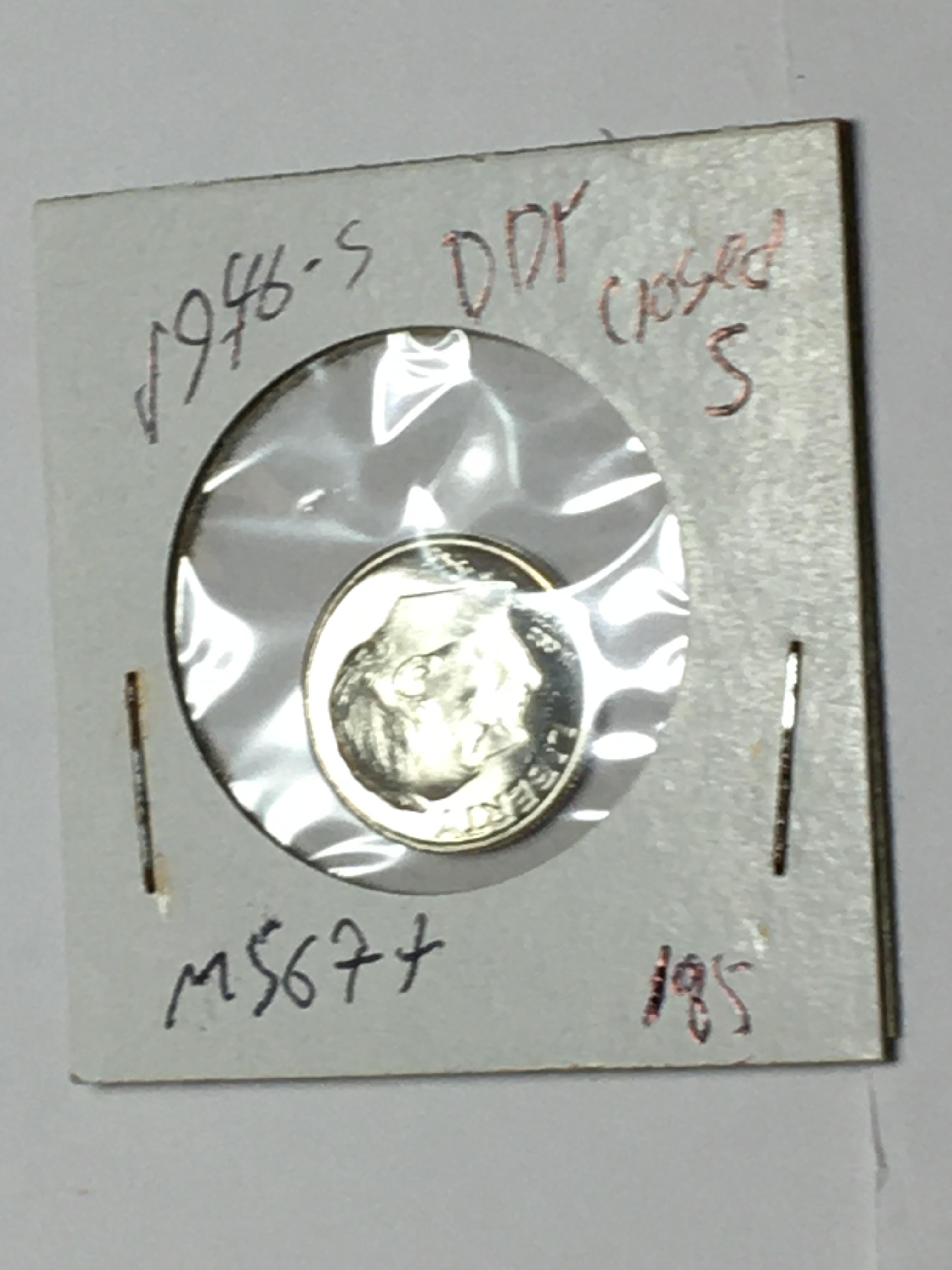 Roosevelt Silver Dime 1946 S  D D R Gem B U  D D R Closed S Satin White High Grade