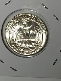 Washington Silver Quarter 1960 D Gem B U Error Hairlines High Grade Gem B U Blast White
