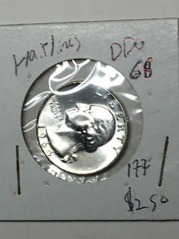 Washington Silver Quarter 1964 D D O Mega High Grade Gem