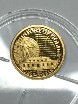 14 Kt 585 Stamped Fort Knox Gold Coin .55 Grams Proof Strike