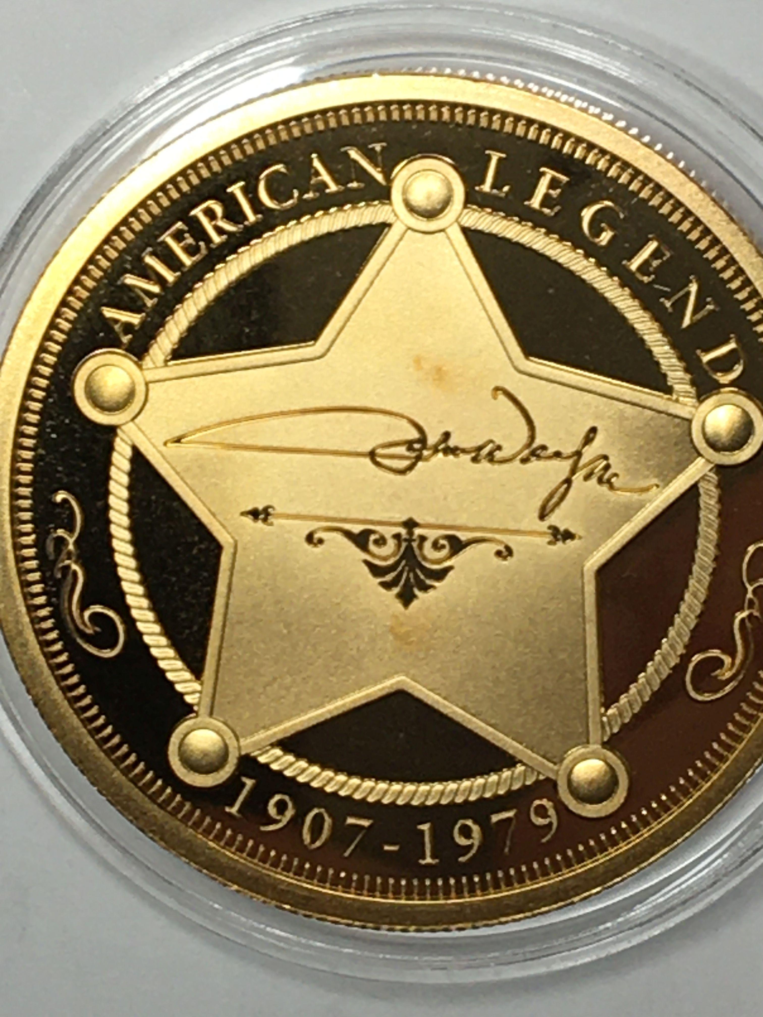 24kt Gold Layered John Wayne The Duke Coin Proof Strike