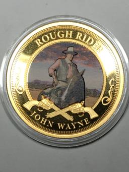 24kt Gold Layered John Wayne The Duke Coin Proof Strike