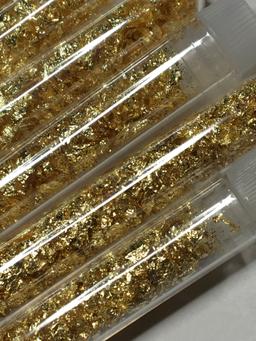 (8) Vials Of Large Guilded Gold Flake