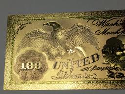 Golden $100.00 Note