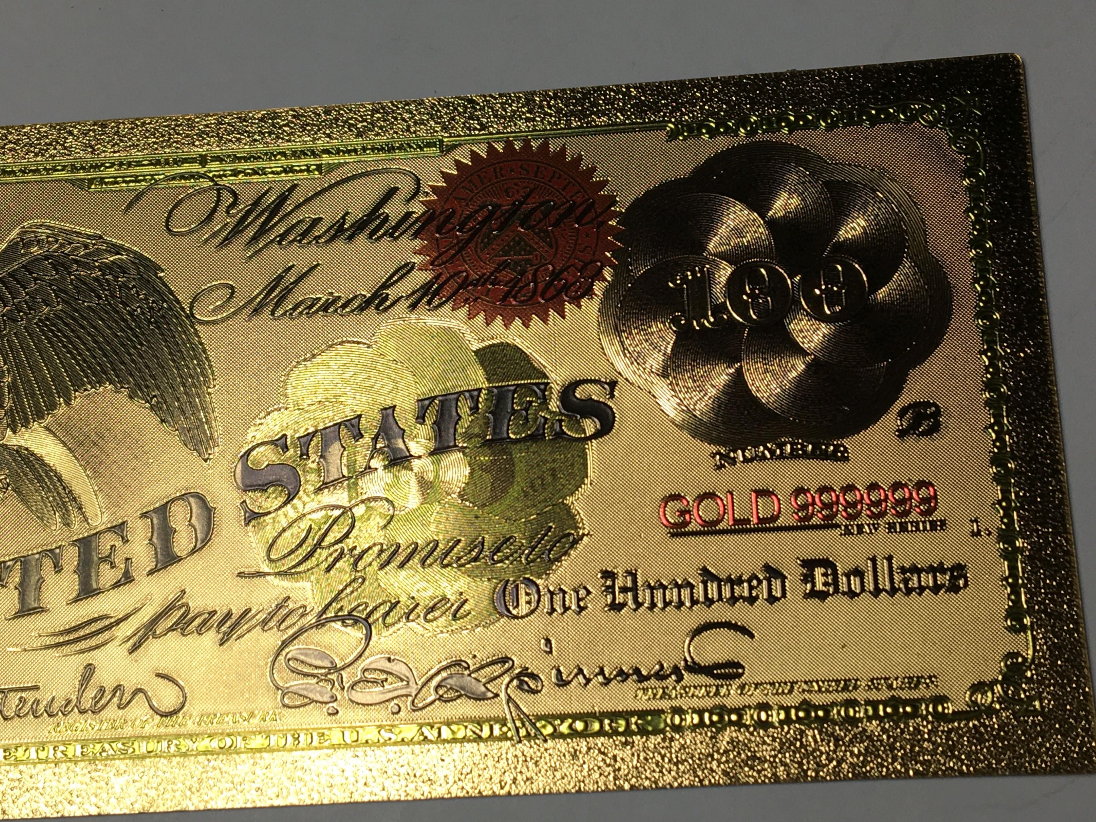 Golden $100.00 Note