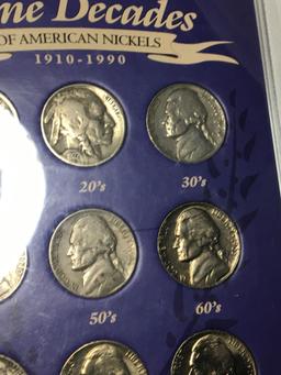 Nine Decades Of American Nickels 1910-1990