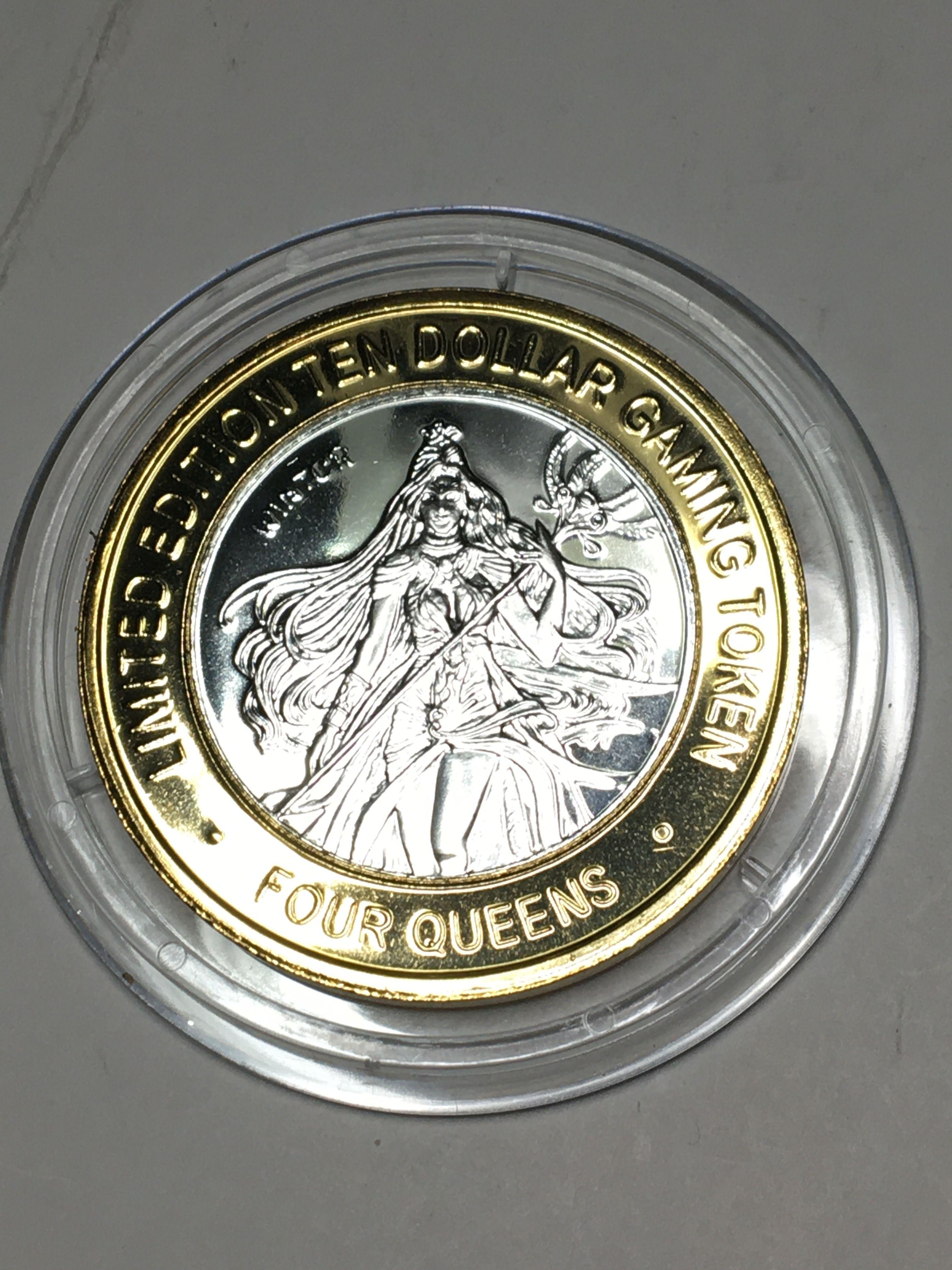 4 Queens Casino $10.00 Casino Token (winter)