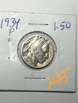 1934 P Buffalo Nickel
