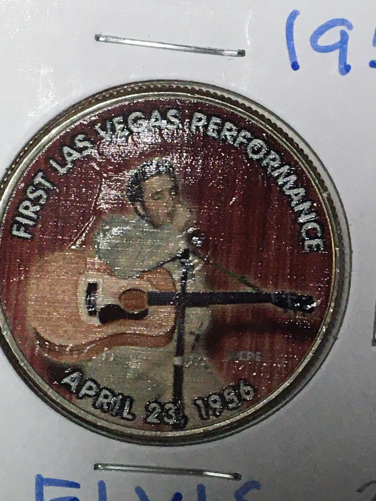 Colorized Kennedy Half Dollar Highlighten "Elvis Presleys" Life