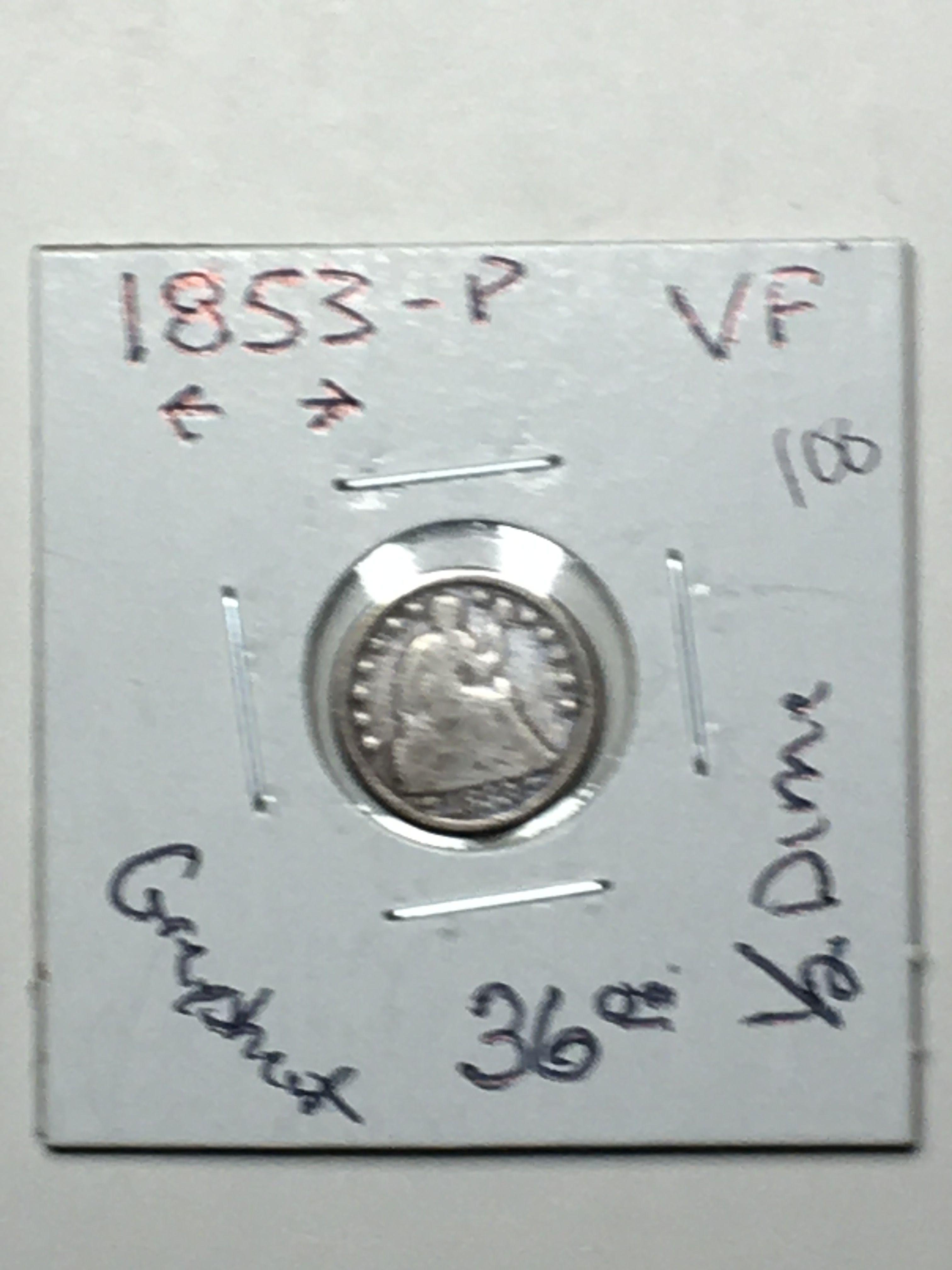 1853 Half Dime With Arrows