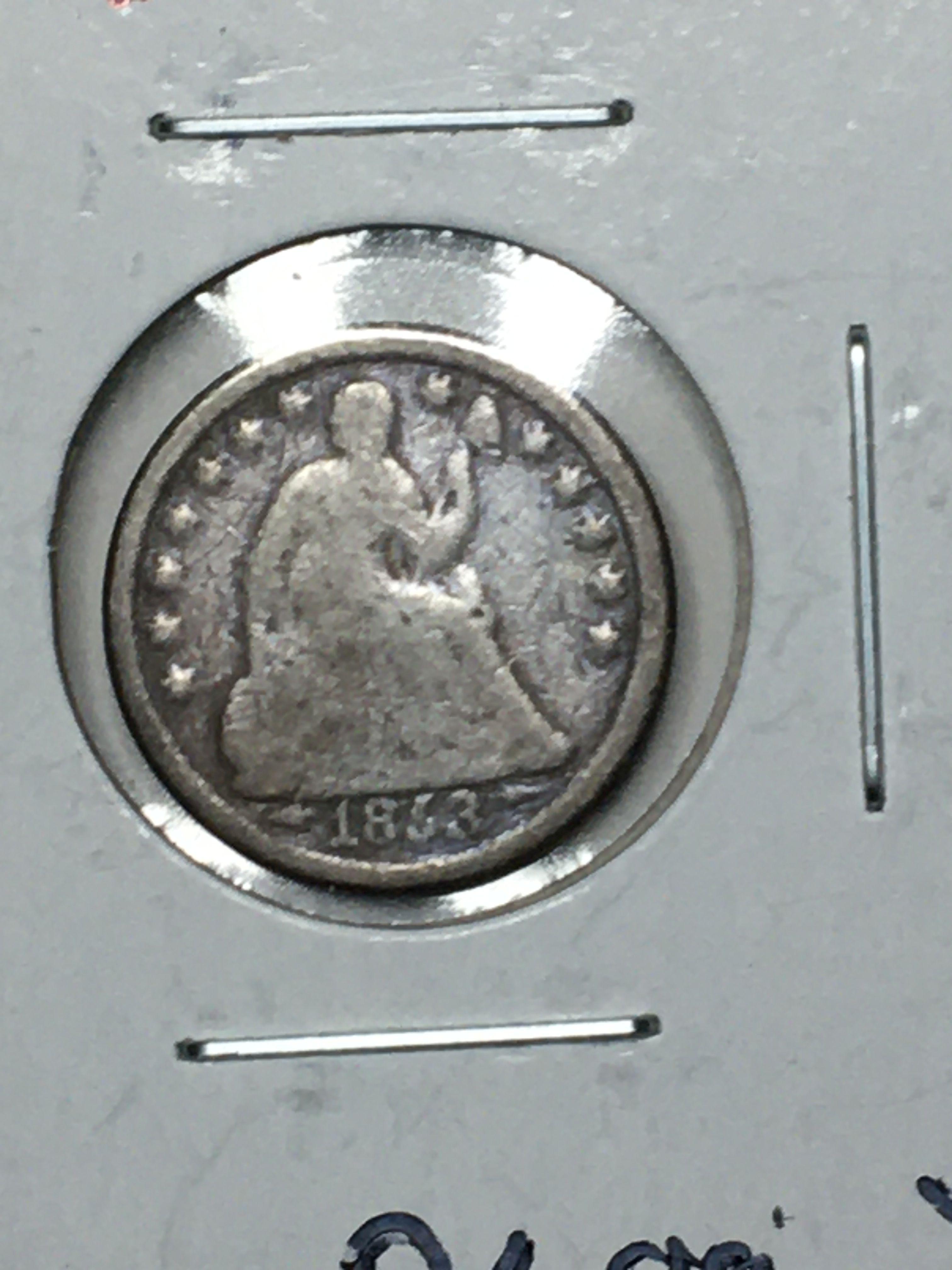 1853 Half Dime With Arrows