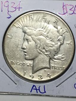 1934 S Peace Dollar