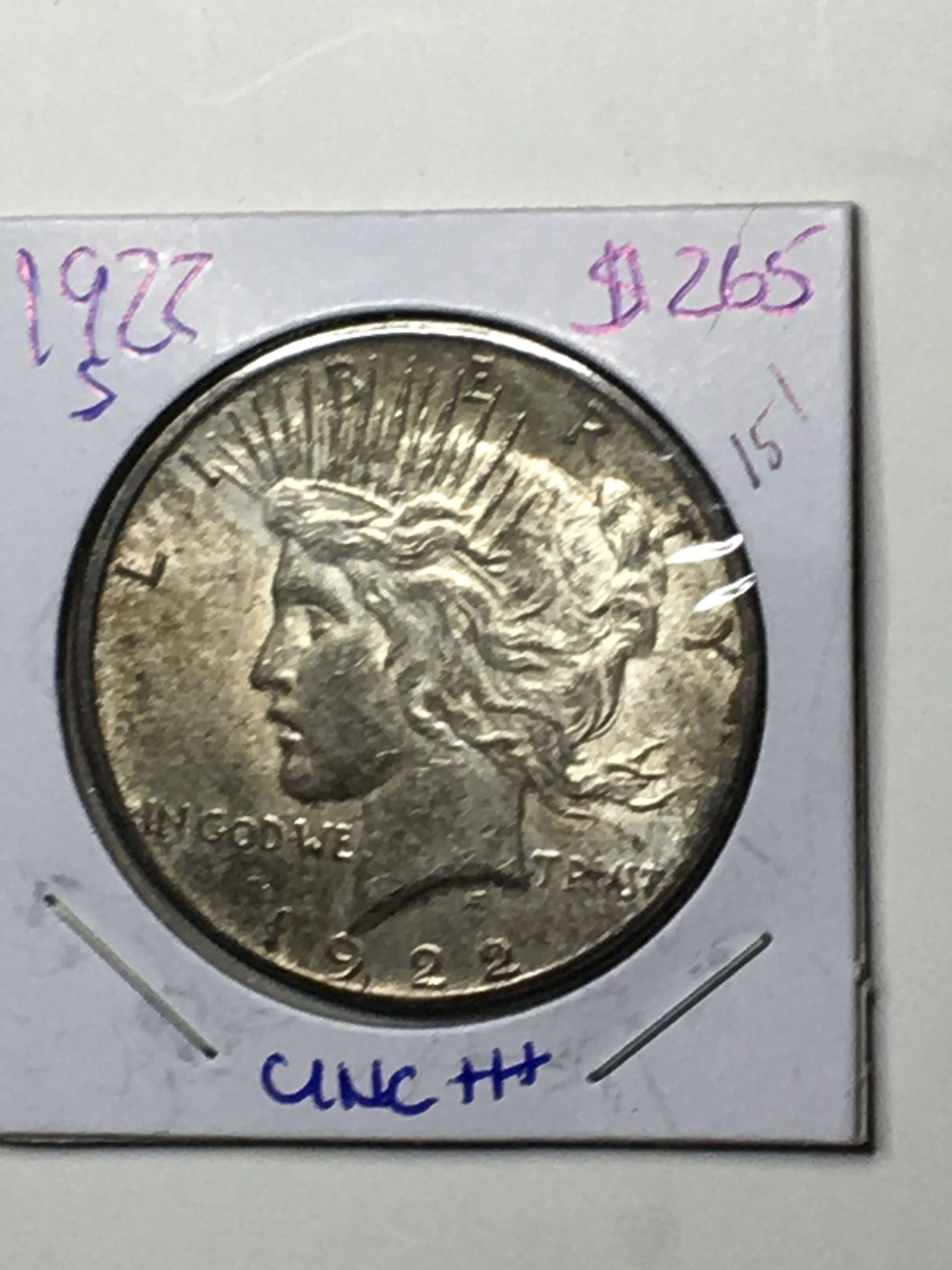 1922 S Peace Dollar