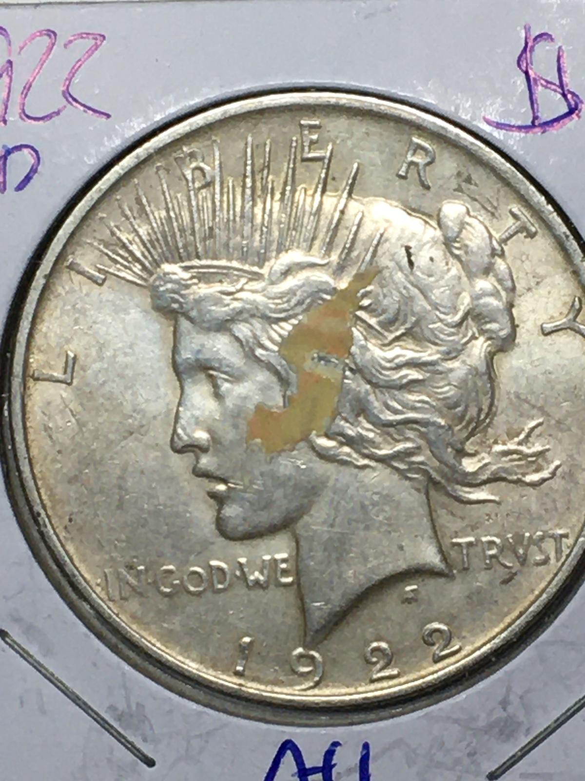 1922 D Peace Dollar