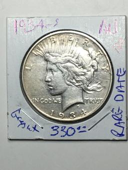 1934 S Peace Dollar