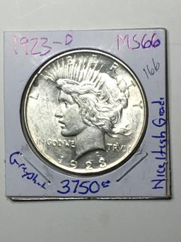 1923 D Peace Dollar