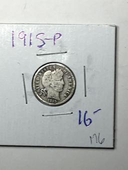 1915 P Barber Dime