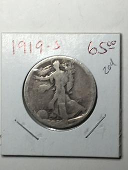 1919 S Walking Liberty Half Dollar