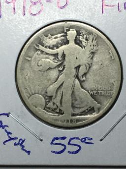 1918 D Walking Liberty Half Dollar