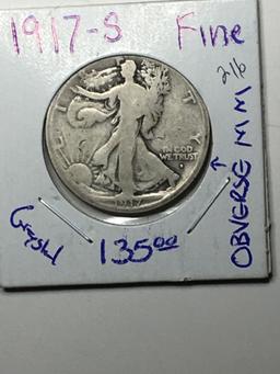 1917 S Walking Liberty Half Dollar