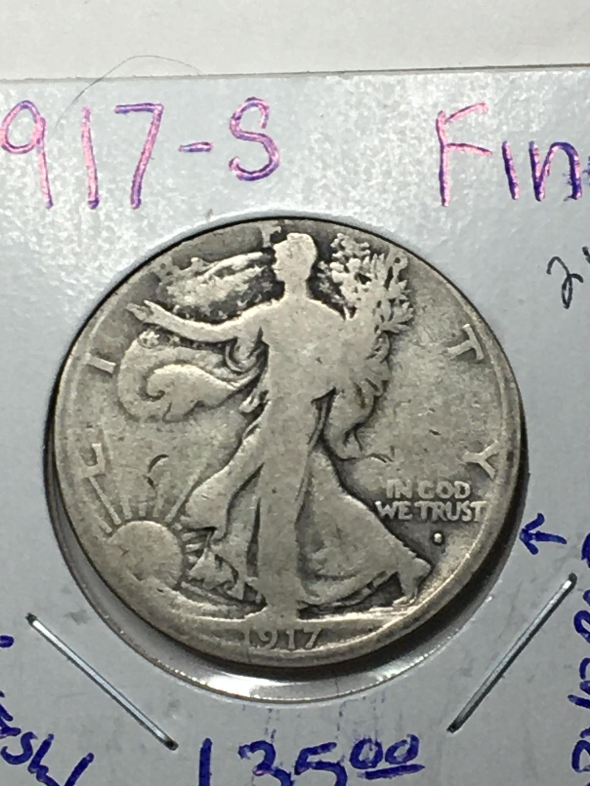 1917 S Walking Liberty Half Dollar