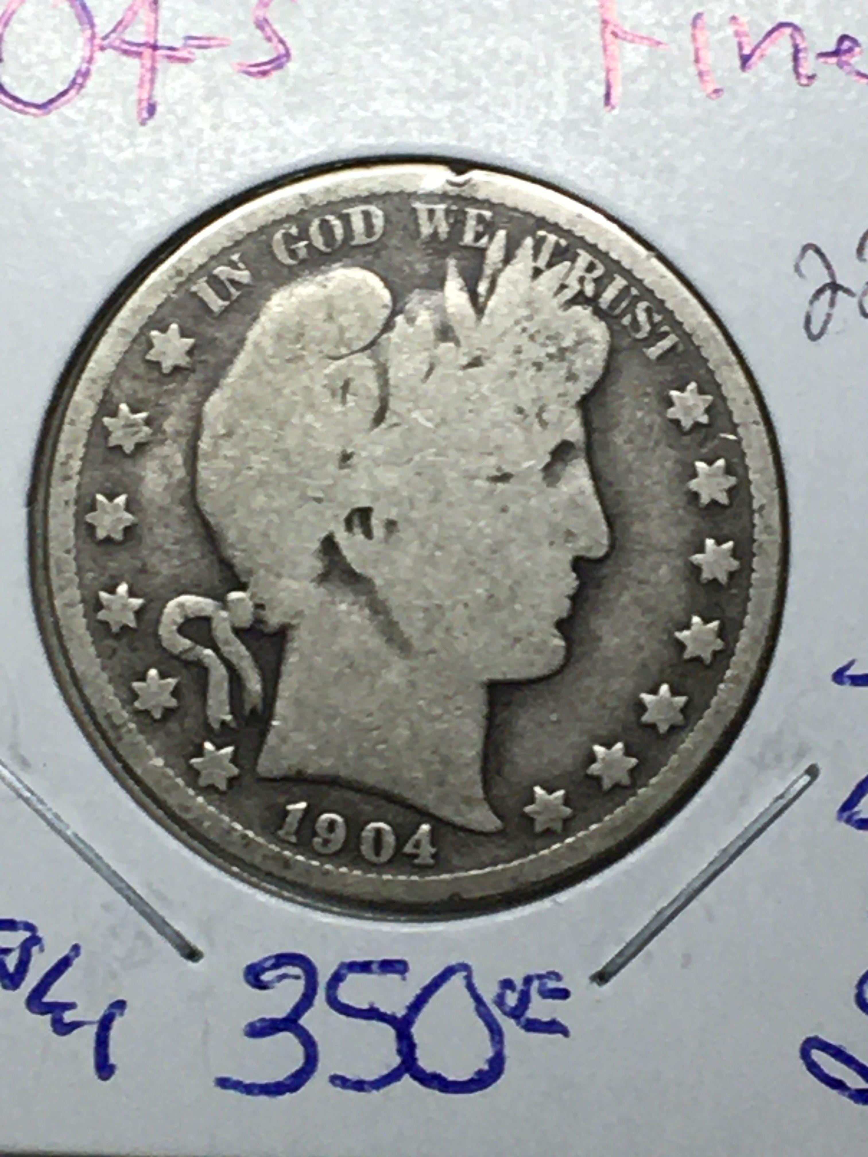 1904 S Barber Half Dollar