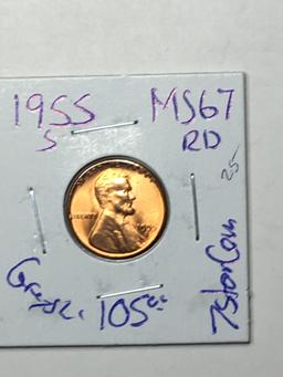 1955 S Lincoln Wheat Cent