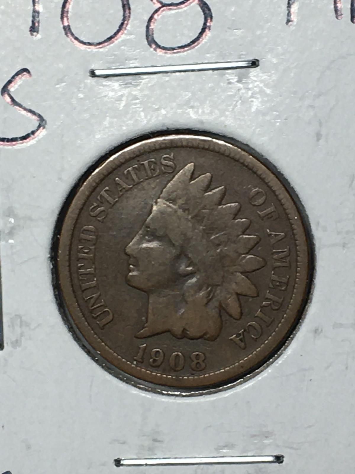 1908 S Indian Head Cent