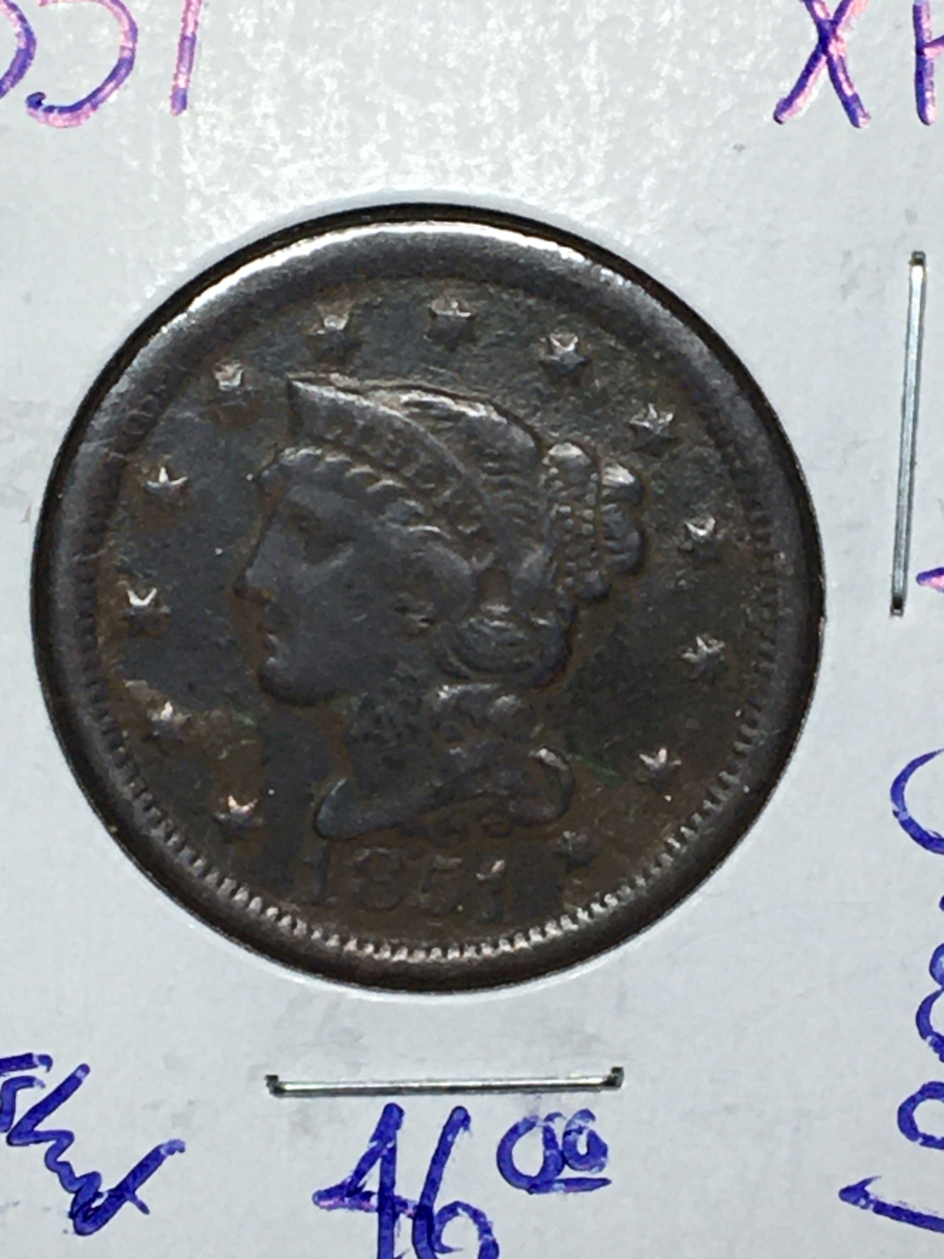 1851 Large Cent