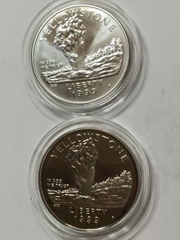 Yellowstone National Park Proof 1oz Silver 2pc