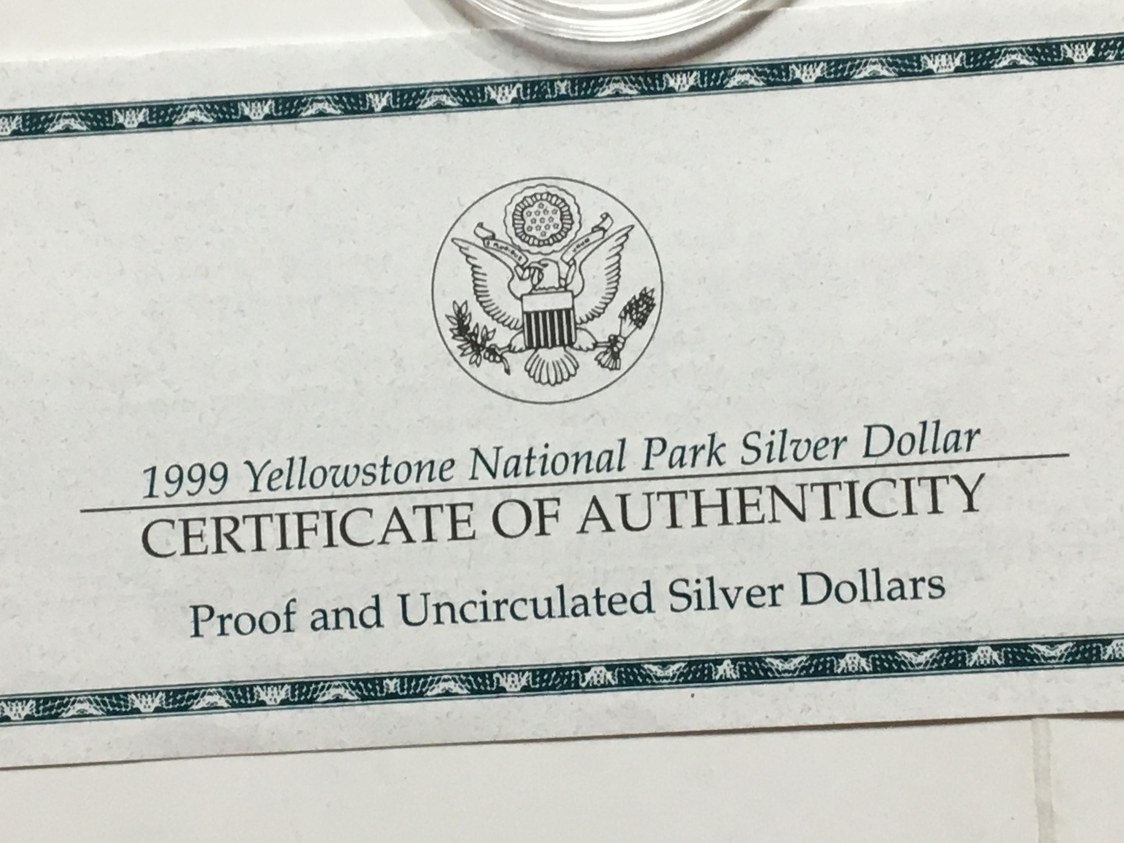 Yellowstone National Park Proof 1oz Silver 2pc