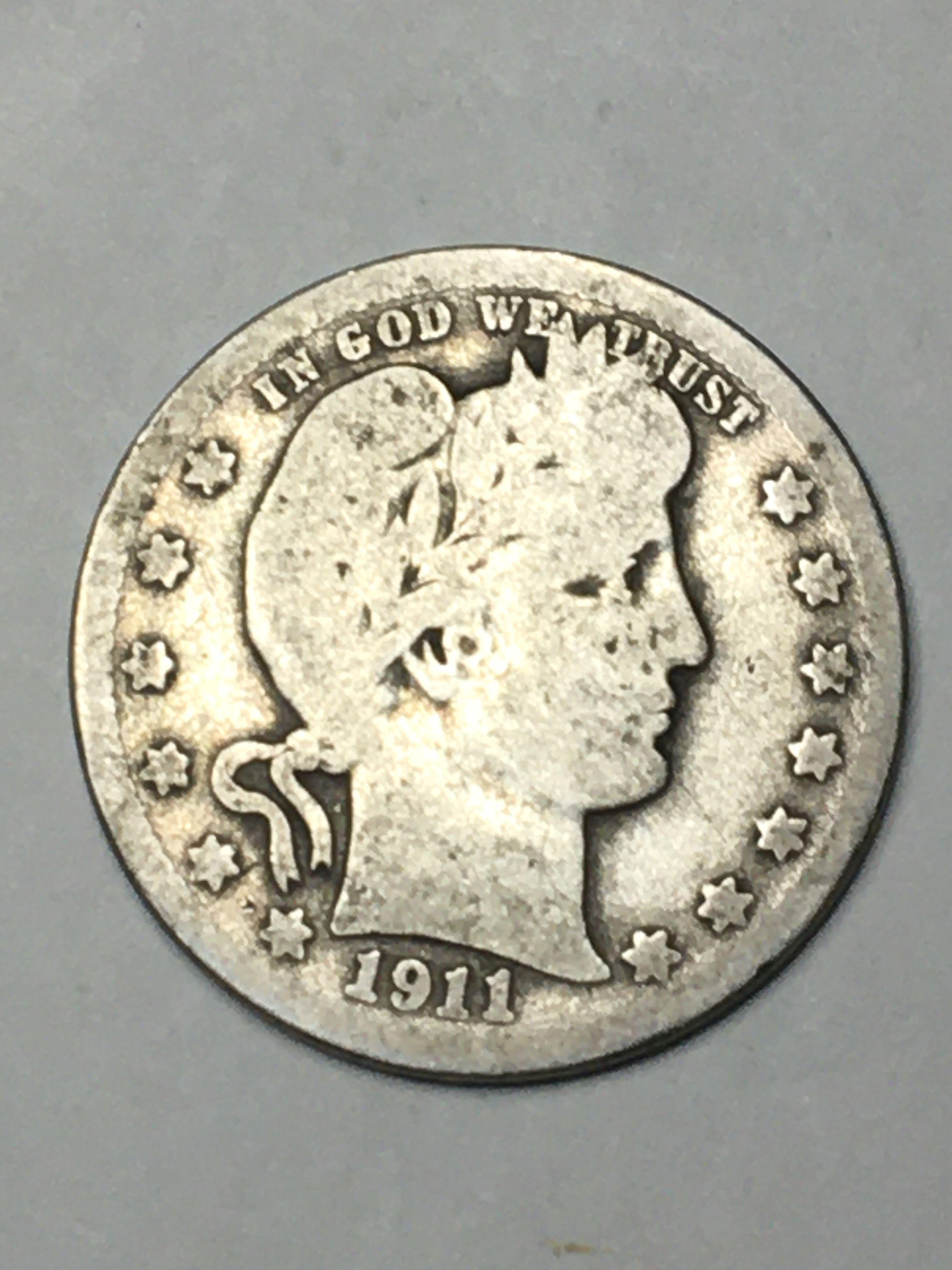 1911 D Barber Quarter